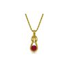 Image 1 : Genuine 0.65 ctw Ruby Necklace 14KT Yellow Gold - REF-77Z5N