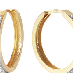 Genuine 0.28 ctw Diamond Anniversary Earrings 14KT Yellow Gold - REF-109Y6F