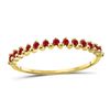 Image 1 : Womens Round Ruby Single Row Stackable Ring 1/8 Cttw 10kt Yellow Gold - REF-6F5W