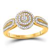 Image 1 : Round Diamond Cluster Bridal Wedding Engagement Ring 1/5 Cttw 10kt Yellow Gold - REF-18W5K