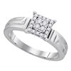 Image 1 : Womens Round Diamond Square Cluster Ring 1/5 Cttw 10kt White Gold - REF-23X5A
