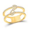 Image 1 : Womens Round Diamond Negative Space Infinity Ring 1/5 Cttw 10kt Yellow Gold - REF-21M5H