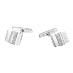 0.10 CTW Diamond Cuff Links 18K White Gold - REF-75Y3X