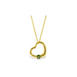 Genuine 0.25 ctw Peridot Necklace 14KT Yellow Gold - REF-29A2K