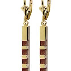 Genuine 0.70 ctw Garnet Earrings 14KT Yellow Gold - REF-55K2V