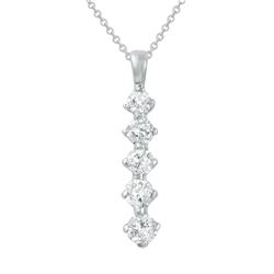 1 CTW Diamond Necklace 14K White Gold - REF-92N3Y