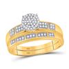 Image 1 : Round Diamond Bridal Wedding Ring Band Set 1/5 Cttw 10kt Yellow Gold - REF-24H5R