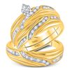 Image 1 : His Hers Marquise Diamond Solitaire Matching Wedding Set 1/3 Cttw 10kt Yellow Gold - REF-41R9X