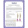 Image 2 : Genuine 4.8 ctw Pink Topaz & Diamond Earrings 14KT Yellow Gold - REF-54P5H