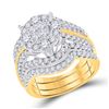 Image 1 : Princess Diamond Bridal Wedding Ring Band Set 2-1/2 Cttw 14kt Yellow Gold - REF-200R5X