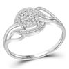 Image 1 : Womens Round Diamond Cluster Ring 1/6 Cttw 10kt White Gold - REF-10X5A