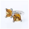 Image 1 : 8.12 CTW Citrine & Diamond Ring 14K White Gold - REF-73R2K