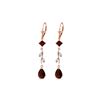 Image 1 : Genuine 3.97 ctw Garnet & Diamond Earrings 14KT Rose Gold - REF-44R9P