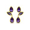 Image 1 : Genuine 13 ctw Amethyst Earrings 14KT Yellow Gold - REF-58P7H