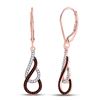 Image 1 : Womens Round Red Color Enhanced Diamond Curl Dangle Earrings 1/4 Cttw 10kt Rose Gold - REF-21F5W