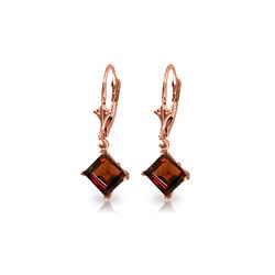 Genuine 3.2 ctw Garnet Earrings 14KT Rose Gold - REF-30H2X