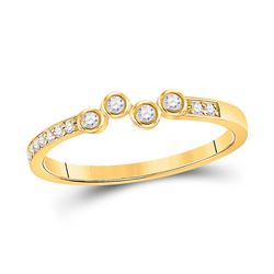 Womens Round Diamond Stackable Band Ring 1/5 Cttw 10kt Yellow Gold - REF-18A9M