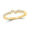 Image 1 : Womens Round Diamond Stackable Band Ring 1/5 Cttw 10kt Yellow Gold - REF-18A9M