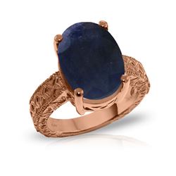 Genuine 8.5 ctw Sapphire Ring 14KT Rose Gold - REF-168W3Y