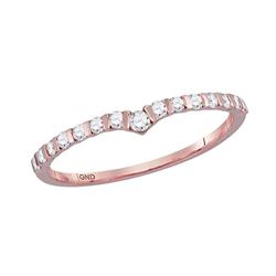 Womens Round Diamond Chevron Stackable Band Ring 1/4 Cttw 10kt Rose Gold - REF-16R5X