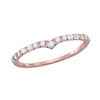 Image 1 : Womens Round Diamond Chevron Stackable Band Ring 1/4 Cttw 10kt Rose Gold - REF-16R5X