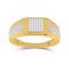 Image 1 : Mens Princess Diamond Ribbed Cluster Ring 1/4 Cttw 14kt Two-tone Gold - REF-32H5R