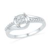 Image 1 : Round Diamond Square Cluster Bridal Wedding Engagement Ring 1/6 Cttw 10kt White Gold - REF-16M5H