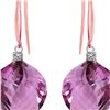 Image 1 : Genuine 21.6 ctw Amethyst & Diamond Earrings 14KT Rose Gold - REF-49Y8F