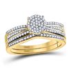 Image 1 : Round Diamond Bridal Wedding Ring Band Set 1/3 Cttw 10kt Yellow Gold - REF-30H5R