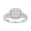 Image 1 : Womens Round Diamond Square Cluster Ring 3/4 Cttw 10kt White Gold - REF-37K9Y