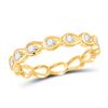 Image 1 : Womens Round Diamond Stackable Band Ring 1/5 Cttw 10kt Yellow Gold - REF-16F9W