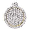 Image 1 : Womens Round Pave-set Diamond Circle Frame Cluster Pendant 1/3 Cttw 10kt Yellow Gold - REF-16R9X