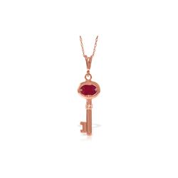 Genuine 0.50 ctw Ruby Necklace 14KT Rose Gold - REF-34X3M