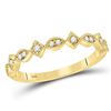 Image 1 : Womens Round Diamond Geometric Stackable Band Ring 1/8 Cttw 14kt Yellow Gold - REF-18K5Y