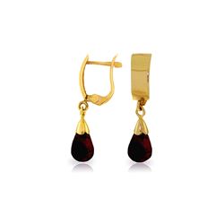 Genuine 2.5 ctw Garnet Earrings 14KT Yellow Gold - REF-22Y3F