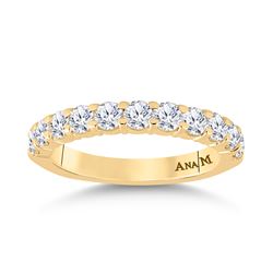 Womens Round Diamond Single Row Band Ring 1 Cttw 14kt Yellow Gold - REF-82K9Y