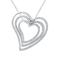 0.64 CTW Diamond Necklace 18K White Gold - REF-118R9K