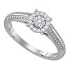 Image 1 : Womens Round Diamond Cluster Promise Ring 1/10 Cttw 10kt White Gold - REF-12H9R