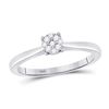 Image 1 : Womens Round Diamond Cluster Ring 1/6 Cttw 10kt White Gold - REF-16W5K