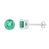 Image 1 : Womens Round Lab-Created Emerald Solitaire Earrings 2 Cttw 10kt White Gold - REF-9H5R