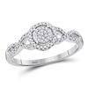 Image 1 : Round Diamond Cluster Bridal Wedding Engagement Ring 1/5 Cttw 10kt White Gold - REF-13M9H