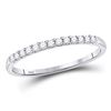 Image 1 : Womens Round Pave-set Diamond Wedding Band 1/6 Cttw 10kt White Gold - REF-12H5R