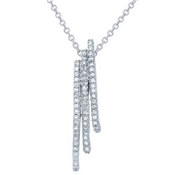 0.15 CTW Diamond Necklace 14K White Gold - REF-17Y2X