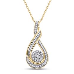 Womens Round Diamond Fashion Pendant 1/4 Cttw 10kt Yellow Gold - REF-18X5A