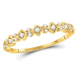 Womens Round Diamond Stackable Band Ring 1/6 Cttw 10kt Yellow Gold - REF-12K9Y