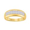 Image 1 : Mens Princess Diamond Band Ring 1 Cttw 14kt Yellow Gold - REF-90Y5N