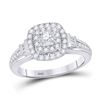 Image 1 : Round Diamond Solitaire Bridal Wedding Engagement Ring 1/2 Cttw 10kt White Gold - REF-35R5X