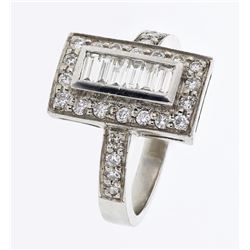 0.70 CTW Diamond Ring Platinum - REF-107Y4X