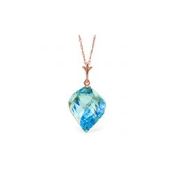 Genuine 13.9 ctw Blue Topaz Necklace 14KT Rose Gold - REF-41P3H