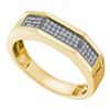 Image 1 : Mens Round Diamond Faceted Pave Band Ring 1/5 Cttw 10kt Yellow Gold - REF-26A5M